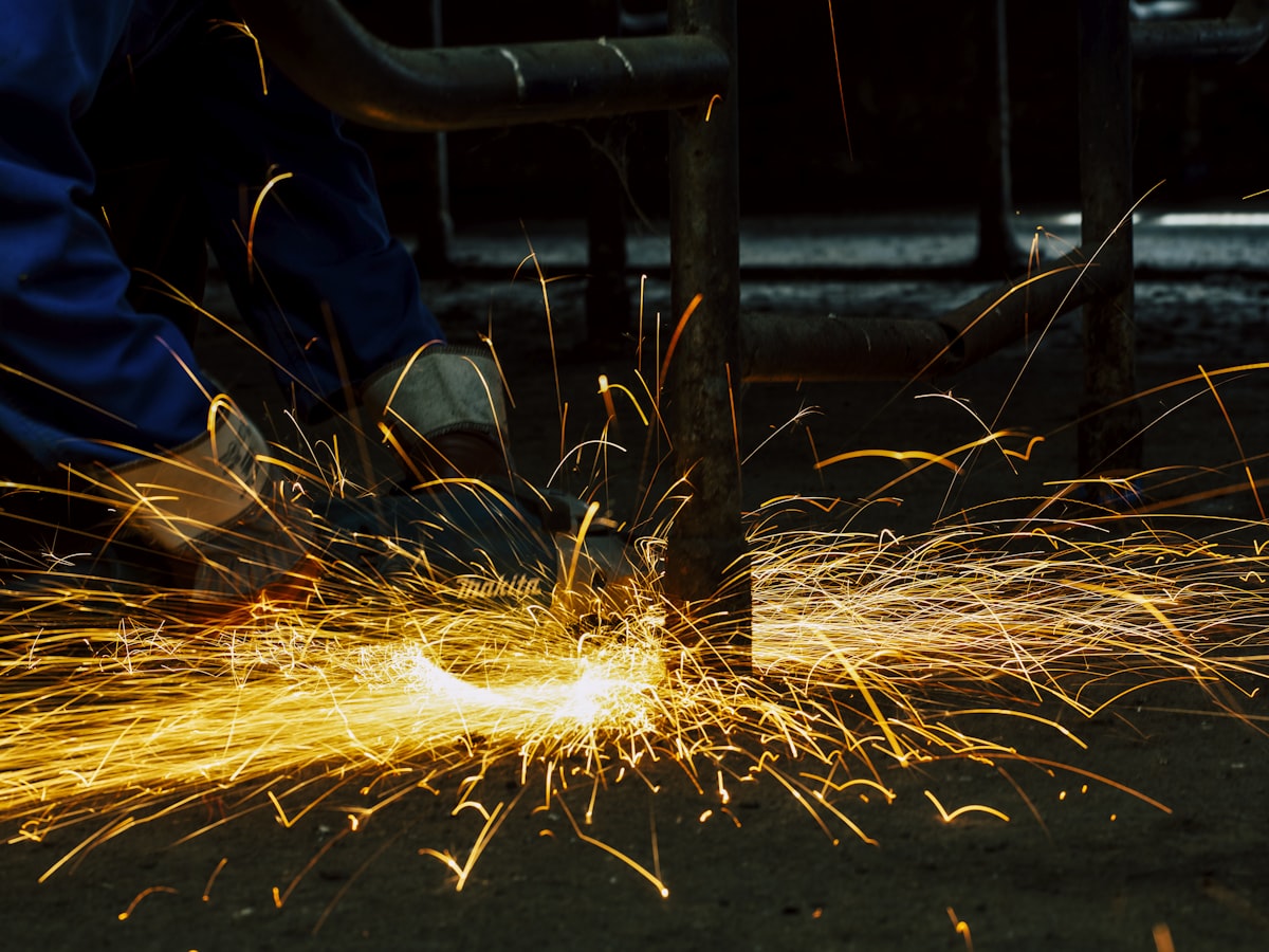 Precision MIG welding on a metal assembly